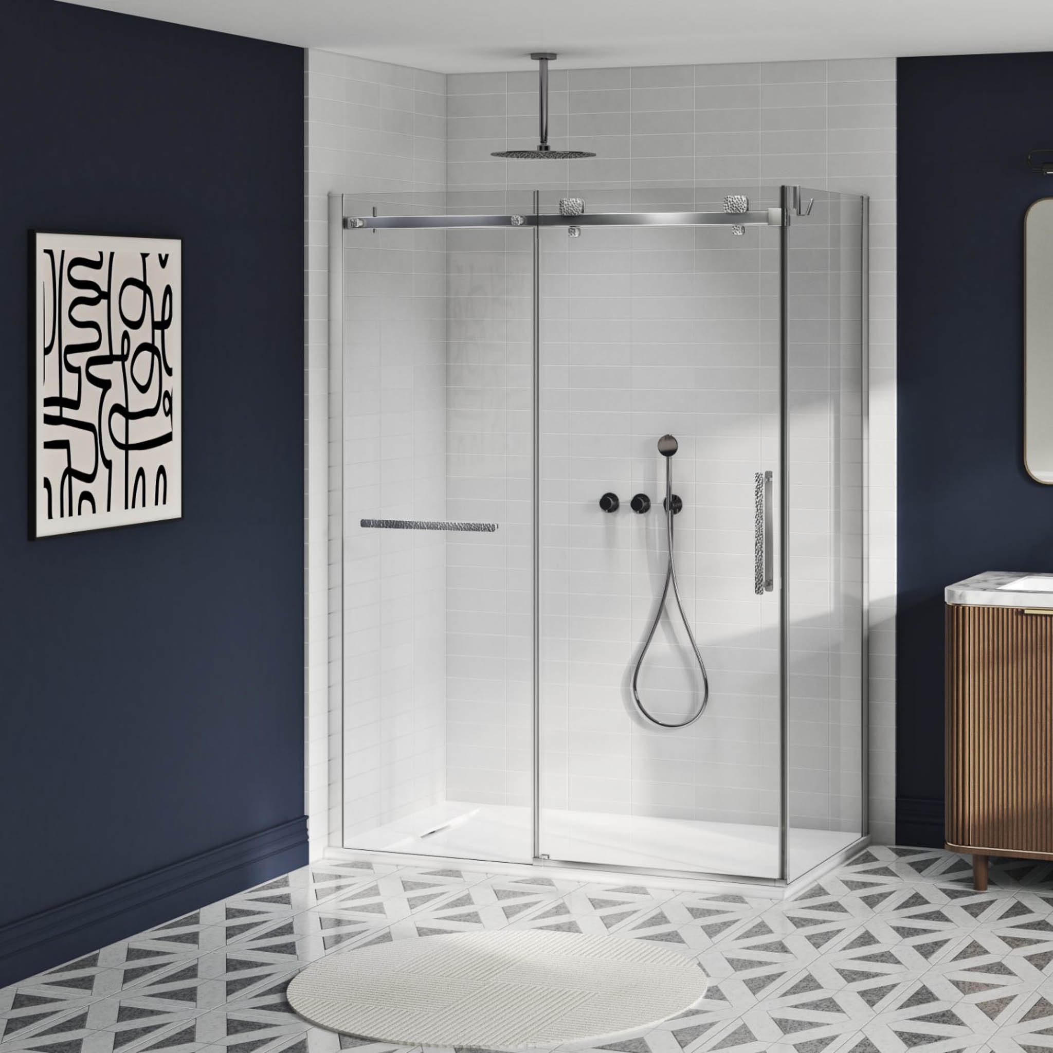 Shower base Slate 60 x 36, tile flange not installed, in concrete grey